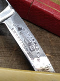 Vtg Antique George Iebberson Straight Razor Nice Scales Blade Jimps and Box!
