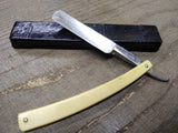 Vtg Antique Alwin Straight Razor With Nice Scales Blade Jimps and Box!