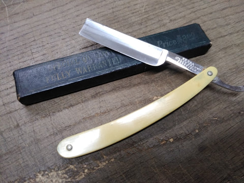 Vtg Antique Extra Hollow Ground Straight Razor Sheffield Nice With Box!
