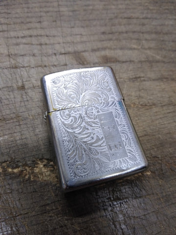 Vtg 1978 Zippo Venetian Scroll Cigarette Lighter Initial J.R. B. Bradford Pa USA
