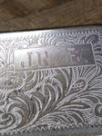 Vtg 1978 Zippo Venetian Scroll Cigarette Lighter Initial J.R. B. Bradford Pa USA