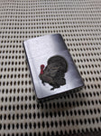 Vtg 1993 Zippo Cigarette Lighter Strutting Turkey Brushed Chrome Nice Made USA!