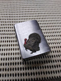 Vtg 1993 Zippo Cigarette Lighter Strutting Turkey Brushed Chrome Nice Made USA!