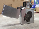 Vtg 1993 Zippo Cigarette Lighter Strutting Turkey Brushed Chrome Nice Made USA!