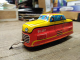 Vtg 1960's Wind Up Tin Toy Train with Key Lithograph Made In West Germany Repair