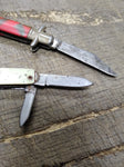 Vtg 2 Pc Mini Folding Pocket Knife Lot Smoke Hole Cavern W Virginia Hammer Brand