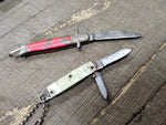 Vtg 2 Pc Mini Folding Pocket Knife Lot Smoke Hole Cavern W Virginia Hammer Brand