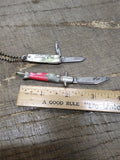 Vtg 2 Pc Mini Folding Pocket Knife Lot Smoke Hole Cavern W Virginia Hammer Brand