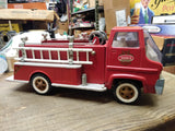 Vtg 1960's Tonka Gas Turbine Pumper Fire Truck Pressed Steel Red w/Ladder & Hose