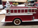 Vtg 1960's Tonka Gas Turbine Pumper Fire Truck Pressed Steel Red w/Ladder & Hose