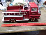 Vtg 1960's Tonka Gas Turbine Pumper Fire Truck Pressed Steel Red w/Ladder & Hose
