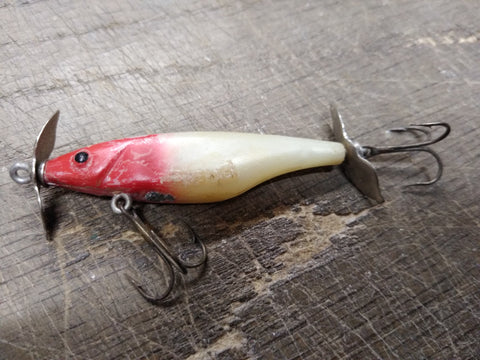 Vtg Creek Chub Streeker Red White Under Water Minnow Fishing Lure