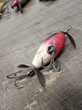 Vtg Shakespeare Wooden Midget Spinner Fresh Water Red White Fishing Lure Plug