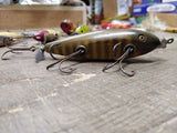 Vtg Creek Chub Wood Glass Eye Injured Minnow Fishing Lure Plug Fresh Water Float