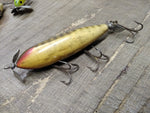 Vtg Creek Chub Wood Glass Eye Injured Minnow Fishing Lure Plug Fresh Water Float