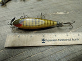 Vtg Creek Chub Wood Glass Eye Injured Minnow Fishing Lure Plug Fresh Water Float