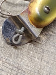 Vtg Garrett CCB Co 9-7-20 Pikie Minnow Wood Glass Eye Green Fishing Lure Plug