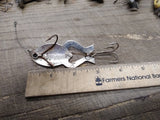 Vtg Heddon Spoon-Y Frog Fishing Lure Pat. Aug 3 26 Fresh Water Metal Treble Hook
