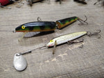 Vtg 2 Pc Lot Rapala & Japan Fishing Lure Fresh Water Surface Plug Jointed Minnow