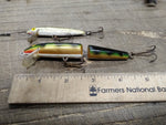 Vtg 2 Pc Lot Rapala & Japan Fishing Lure Fresh Water Surface Plug Jointed Minnow