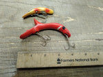 Vtg 2 Pc Lot Shurebite Shedevil Wright & McGill Fishing Lure Surface Plugs Pike