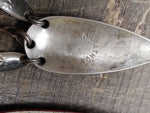 Vtg 3 Piece Lot Marathon Dictator Red and White Fishing Lure Metal Spoons