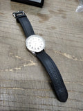 NOS Men's Triumph Motorcycle Quartz Watch White Dial Leather Strap Case Works!