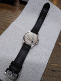 NOS Men's Triumph Motorcycle Quartz Watch White Dial Leather Strap Case Works!