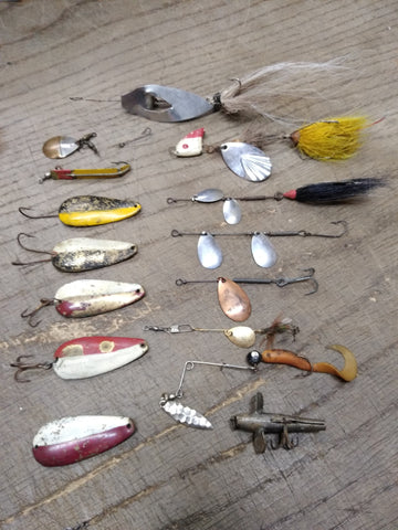 Vtg Fishing Lure Lot Worth Hildebrande Spinners Spoons Jigs Fresh Water Tackle