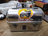Vtg Priscilla Ware Aluminum Dome Lid Miners Lunch Bucket Eagle Lock Co Stickers