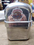 Vtg Priscilla Ware Aluminum Dome Lid Miners Lunch Bucket Eagle Lock Co Stickers