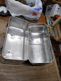 Vtg Priscilla Ware Aluminum Dome Lid Miners Lunch Bucket Eagle Lock Co Stickers