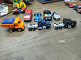 Vtg 7 Pc Lot Diecast Cars Trucks Hasbro Transformer Buddy L Majorette Friction