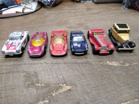 Vtg 6 Pc Matchbox Lot Toy Diecast Cars Truck Blue Flame 62 Corvette Model A Ford