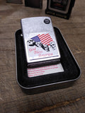 Vtg Unfired 2001 Zippo Cigarette Lighter God Bless America Street Chrome USA