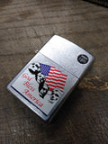Vtg Unfired 2001 Zippo Cigarette Lighter God Bless America Street Chrome USA