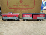 Vtg O Gauge Marx Toy Train Set 999 Steam Engine NY Central Tender B&O 4 Cars Box