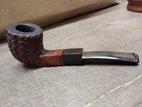 Vtg Unknown Real Briar Rusticated Bent Smoking Tobacco Pipe w/Stinger Good Shape