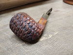 Vtg Unknown Real Briar Rusticated Bent Smoking Tobacco Pipe w/Stinger Good Shape