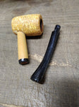 Vtg Missouri Meerschaum Half Bent Corn Cob Smoking Tobacco Pipe Good Shape