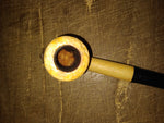 Vtg Missouri Meerschaum Half Bent Corn Cob Smoking Tobacco Pipe Good Shape