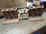 Vtg KING New York 6 Pc Scottish Terrier Smoking Pipe Rest Holder Very Nice Shape