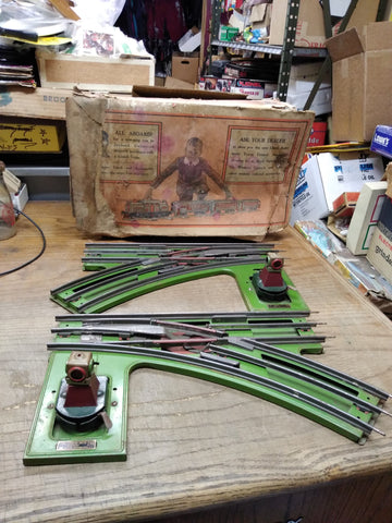 Vtg Lionel Trains Prewar Std Gauge No 210 Left Right Turnout Switch Tracks w/Box