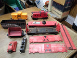 Vtg O Gauge Lionel and Marx Toy Train Car and Parts Repair Lot Caboose Side Dump