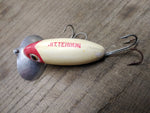 Vtg Fred Arbogast Jitterbug Fresh Topwater Red & White Fishing Lure Nice Shape!