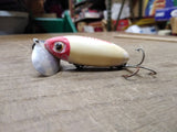 Vtg Fred Arbogast Jitterbug Fresh Topwater Red & White Fishing Lure Nice Shape!