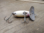 Vtg Fred Arbogast Jitterbug Fresh Topwater Red & White Fishing Lure Nice Shape!
