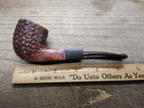 Vtg Unknown Real Briar Rusticated Bent Smoking Tobacco Pipe w/Stinger Good Shape