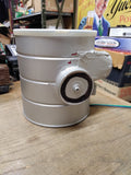 Steam Punk Robot Silver Head Red Eyes Coffee Can Lamp Light Halloween Decor