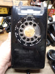 Vtg 1981 ITT Wall Mount Black Rotary Dial Telephone Model 554 Dial Works